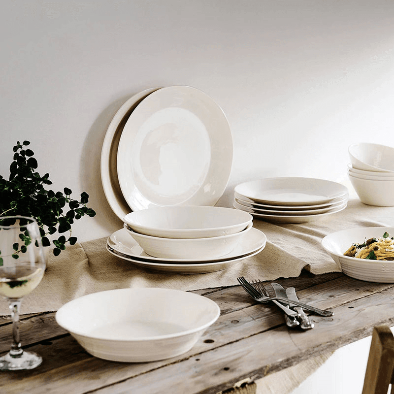 Pure Dinner Plates Set of 4, D28cm, White