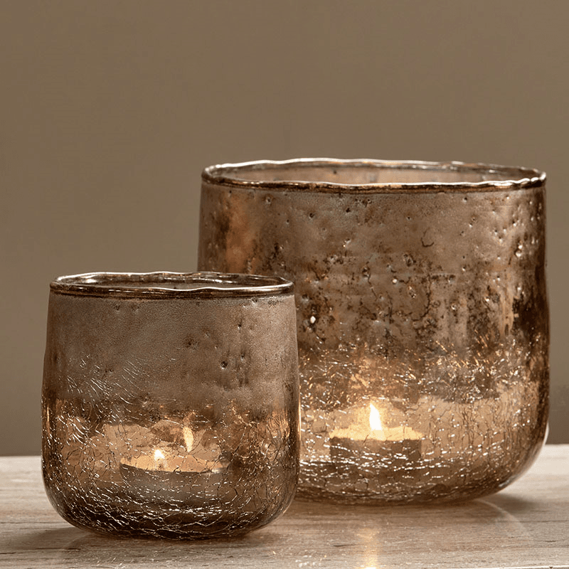 Konara Tealight Holder, D13cm, Copper Smoke