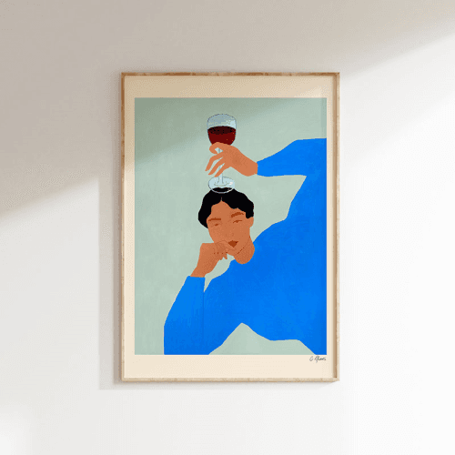 Image showing the Carla Llanos Copa De Vino Print, 40 x 50cm, Multi product.
