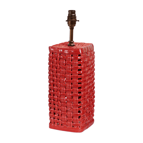 Image showing the Woven Ceramic Lamp Base, Red product.