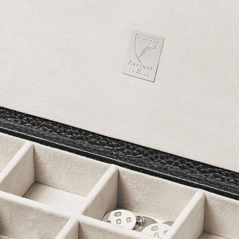 Cufflink Box, L11.5 x W21.5cm, Black Pebble