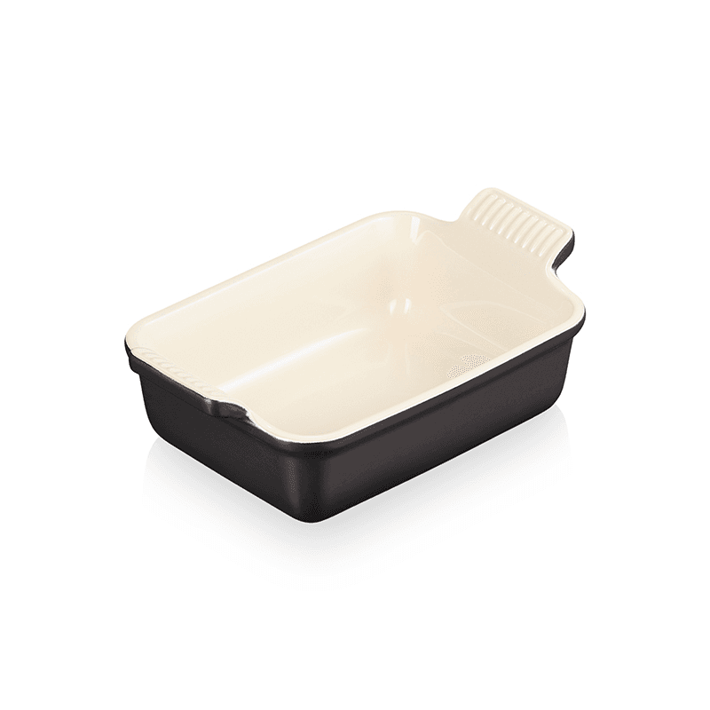 Stoneware Rectangular dish, 19 x 14cm - 1 litre, satin black