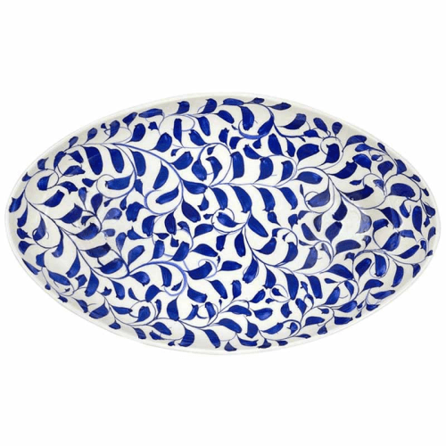 Image showing the Scroll Platter, W25 x L40cm, Navy product.