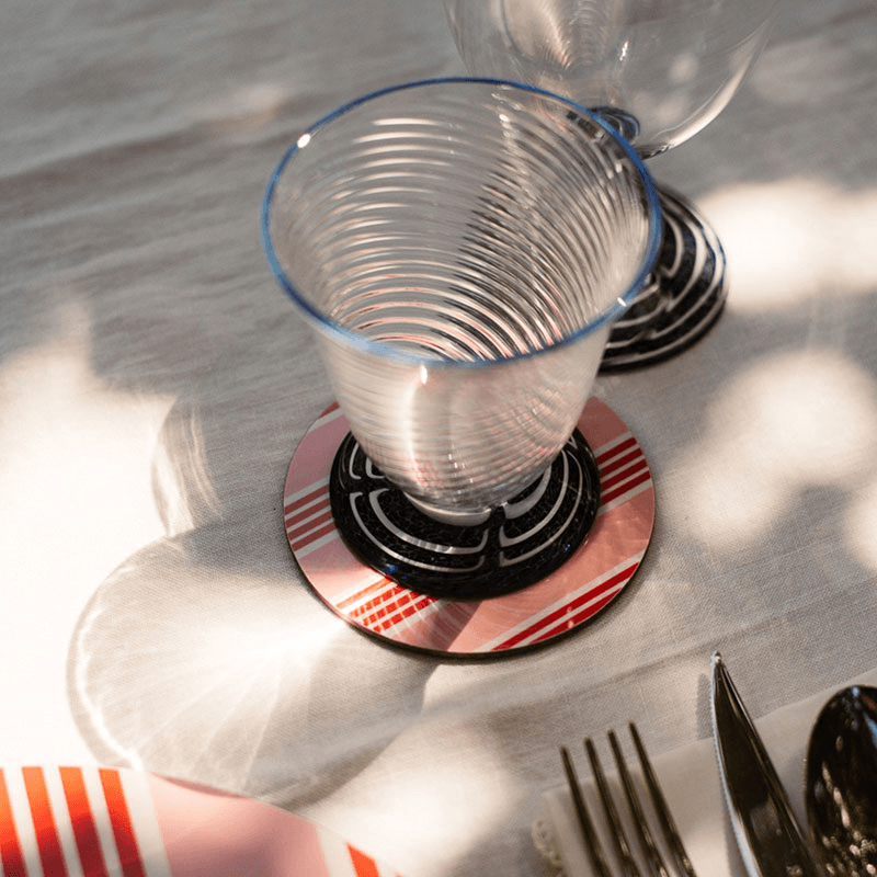 Amalfi Stripes Set of 6 Coasters, D10cm, Multi