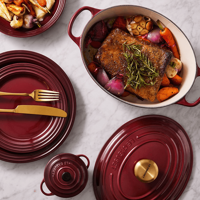 Signature Cast Iron Oval Casserole, 27cm, Garnet