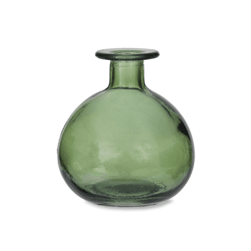 Image showing the Recycled Glass Round bud vase, H12 x Dia 11cm, Green product.