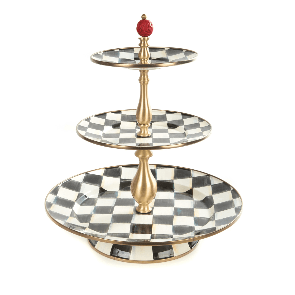 Courtly Check 3 tier sweet stand, 31 x 36cm, enamel