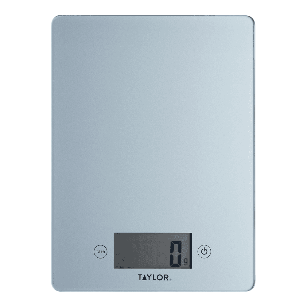 Glass digital scale, L23 x W17cm, Pewter