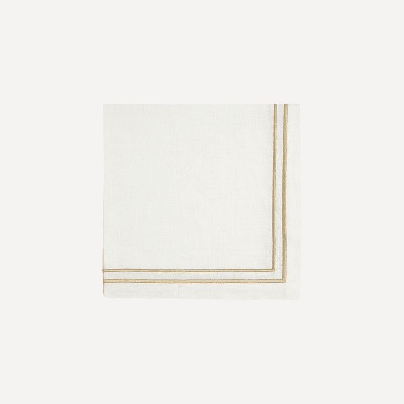 Sophie Classic Two Cord Napkin, 50cm, Antique Gold