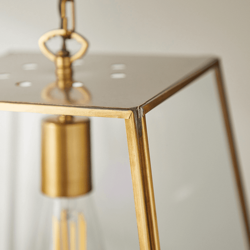 Luxor Large Lantern Pendant, H36cm x W28cm, Antique Brass