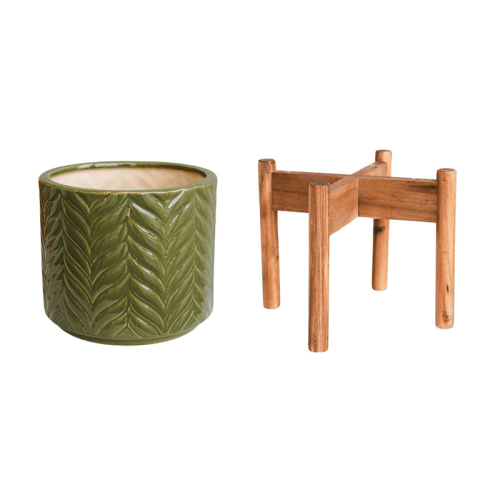 Image showing the Aspen Planter, D28cm, Olive product.