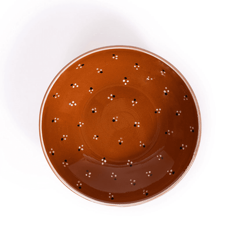 Dotty Set of 4 Pasta Bowls, D20cm, Terracotta