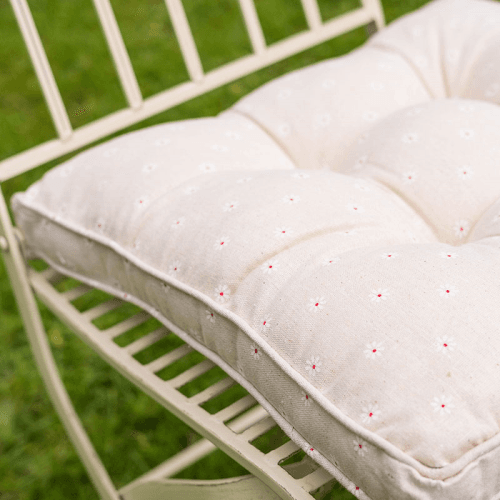 Image showing the Daisy Square Seat Pad, 40 x 40cm, Ecru product.