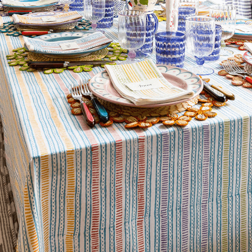 Image showing the Lines & Dots Tablecloth, 180 x 225cm, Mutli product.