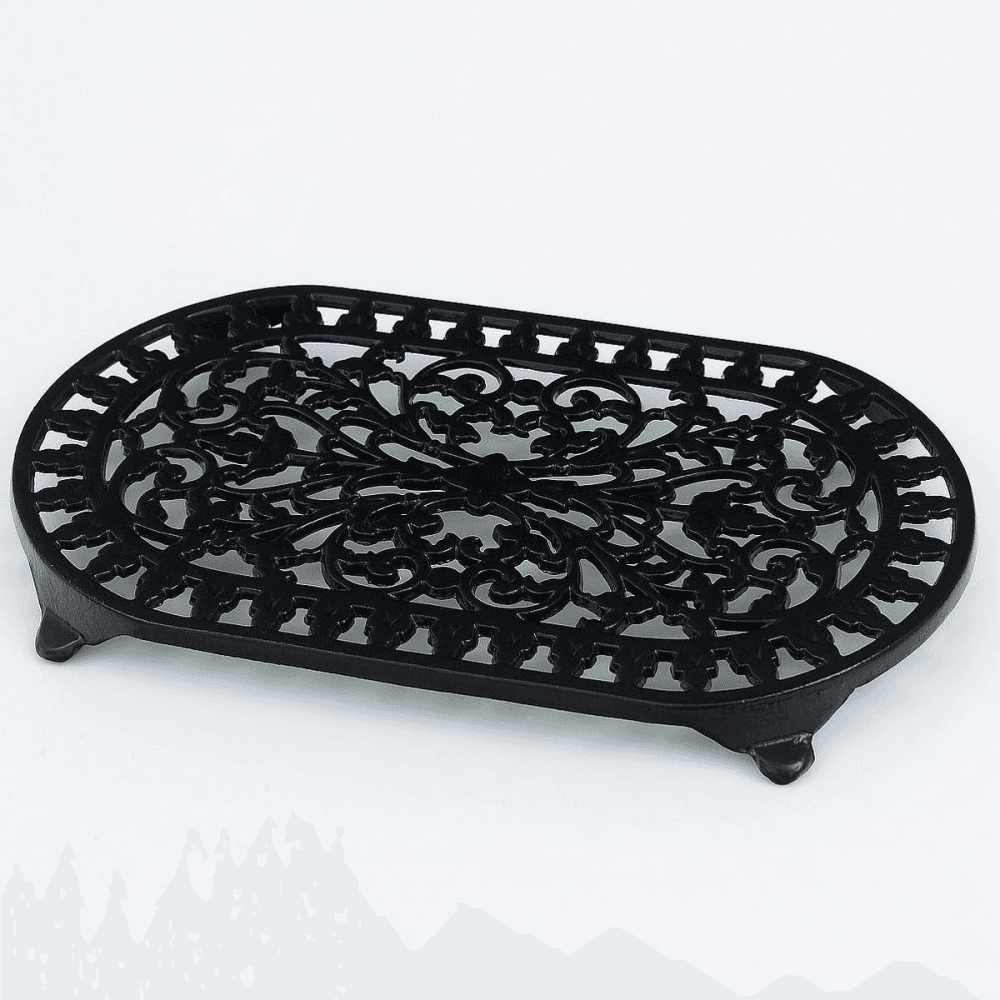 Traditional Oval trivet, Black