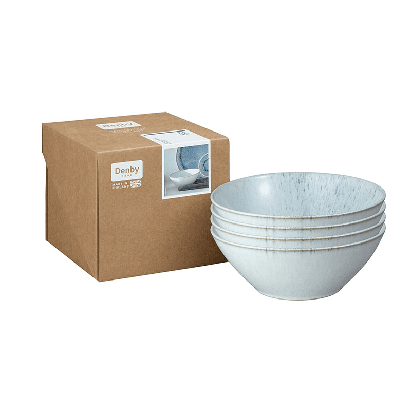 Kiln Blue Set of 4 Cereal Plates, D16.5cm