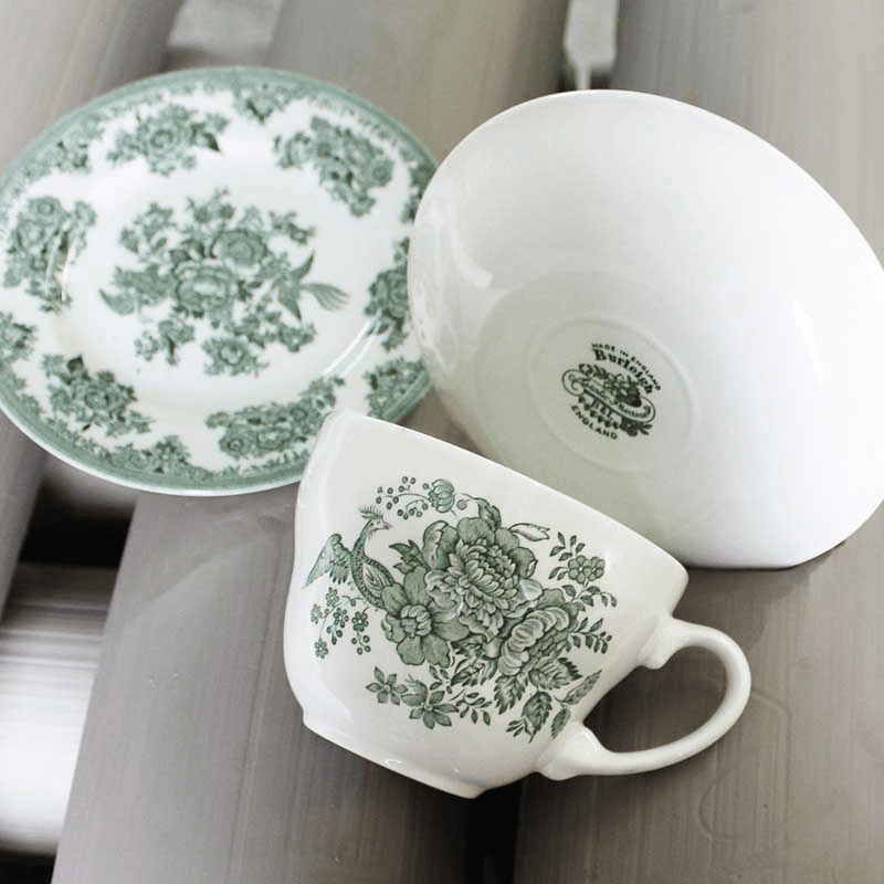 Asiatic Pheasants Breakfast Cup, D16.5cm, Green