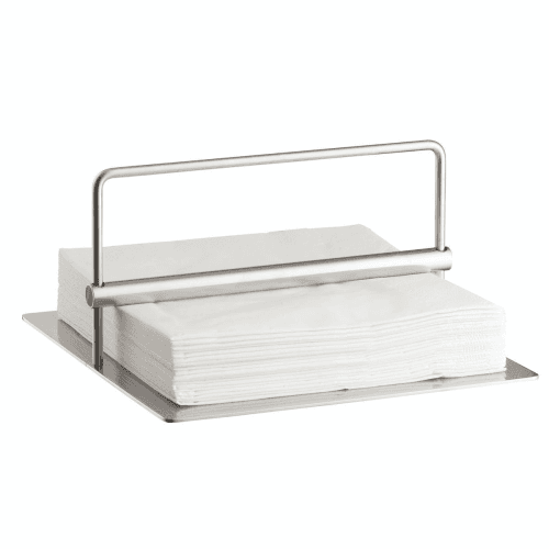 Image showing the Peter Holmblad Napkin holder, H10 x L19 x W19cm, Satin Stainless Steel product.
