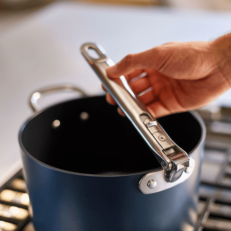 Space Folding Saucepan & Lid, 23cm, Midnight Blue