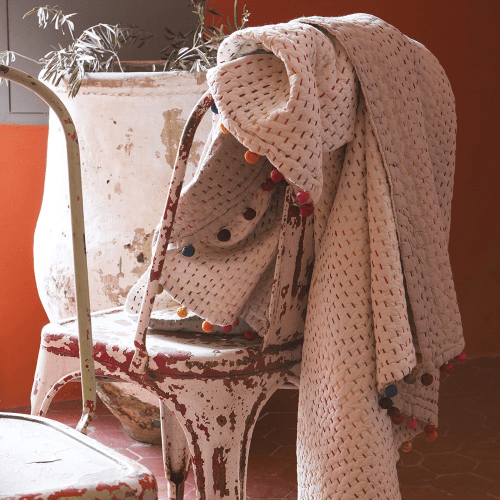 Image showing the Gastounet Bed cover, 220 x 220cm, Grey/White/Blue/Pink product.