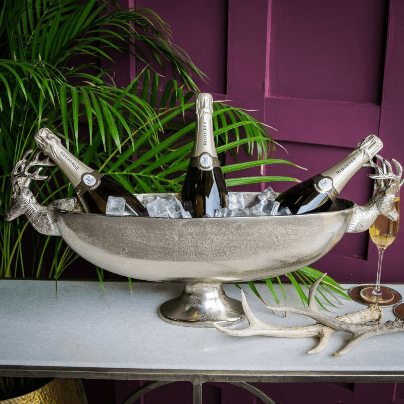 Stag Small Boat Bowl, H29.5 x W70 x D15.5cm, Silver