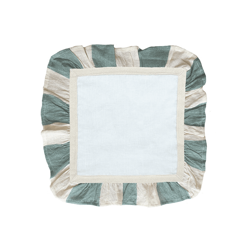 Wide Stripe Set of 4 Napkins, 33 x 33cm, Sea Green