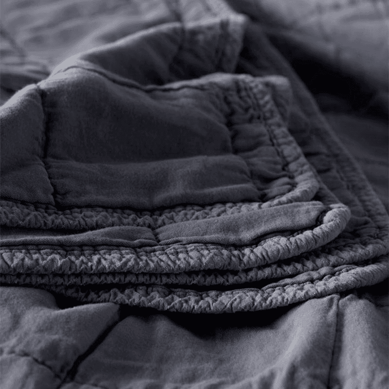 Finn Cotton Quilted Throw, 230 x 260cm, French Blue