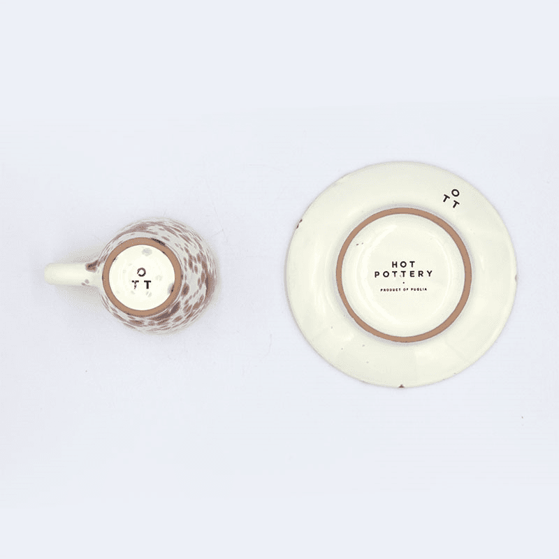 Splatter Espresso Cup & Saucer, D6.5cm, Cranberry