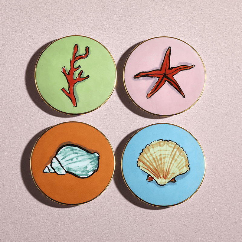Il Viaggio Di Nettuno Set of 4 Coasters, D10cm, Multi