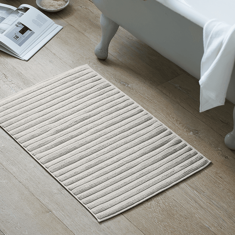 Rib Hydrocotton Medium Bath Mat, 60 x 90cm, Oatmeal
