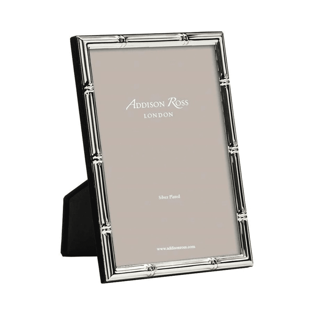 Bamboo Photograph frame, 8 x 10" with 10mm border, Silver Plate