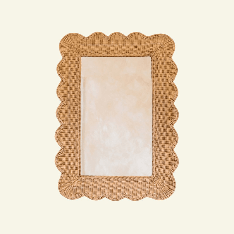 Mimi Scalloped Mirror, 58cm, Natural