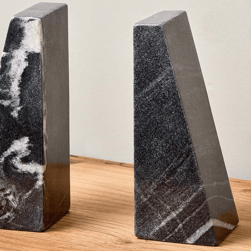 Juda Marble Bookends, H20cm, Black