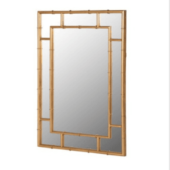 Image showing the Mirror, Bamboo Design, Gold 100cm x 70cm product.