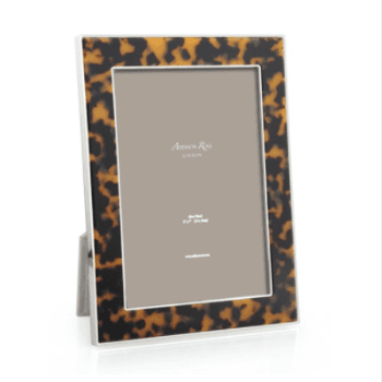 Photograph Frame, Faux Tortoise & Silver, 5 x 7"