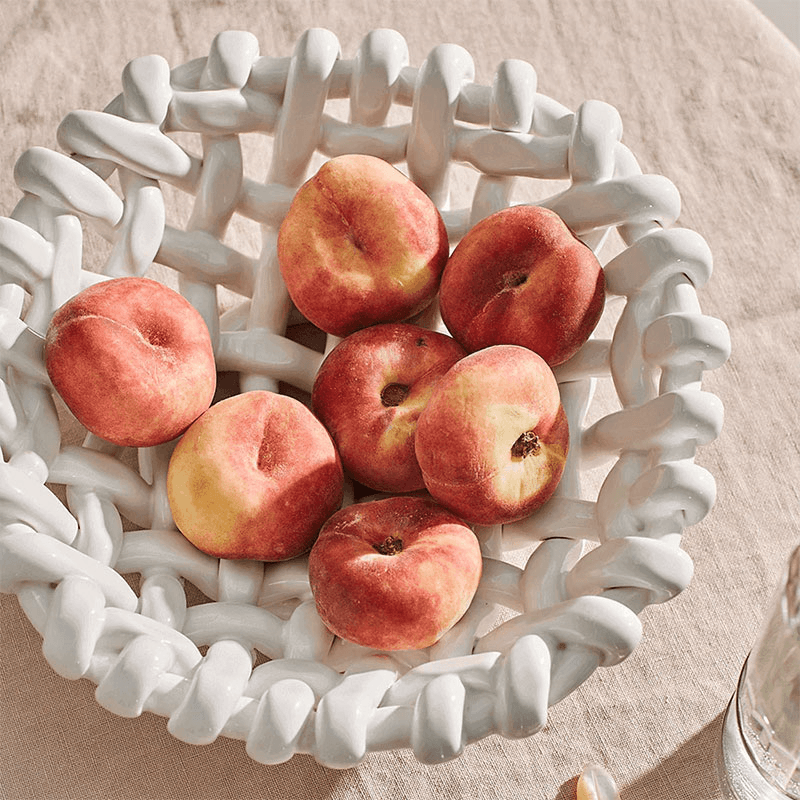Juicy Basketweave Bowl, D31cm, White