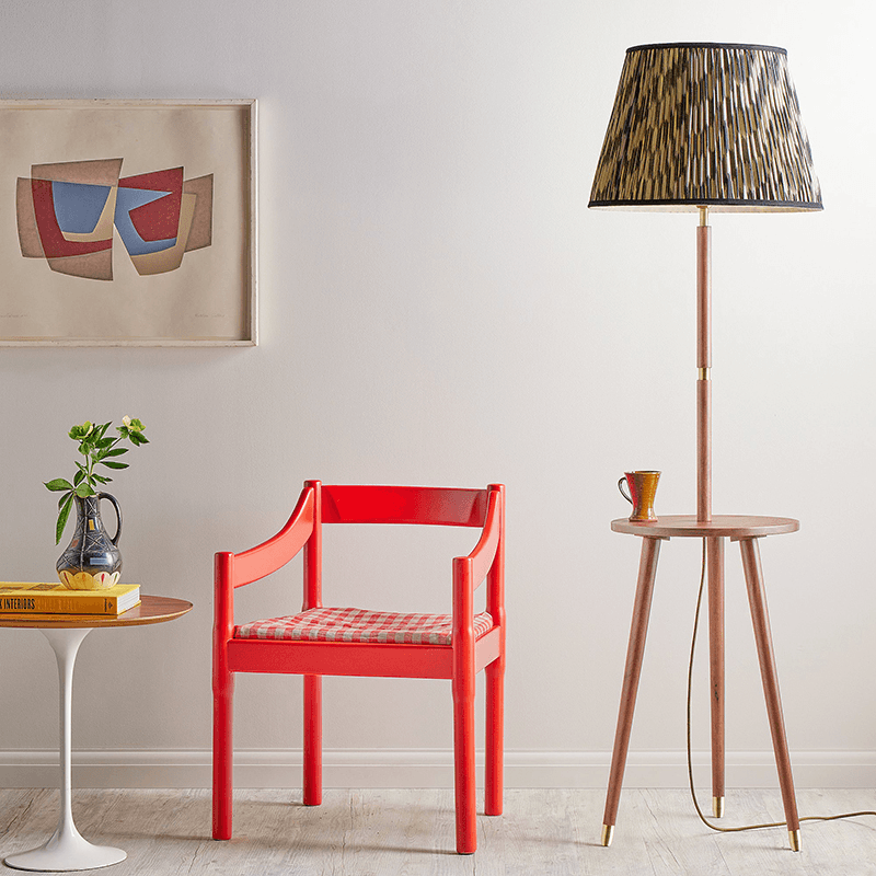 Skellig Floor Lamp, H142cm, Burnt Wood