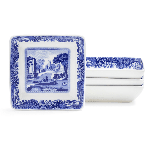 Image showing the Blue Italian Set of 4 Dishes, L8 x W8cm, Blue product.