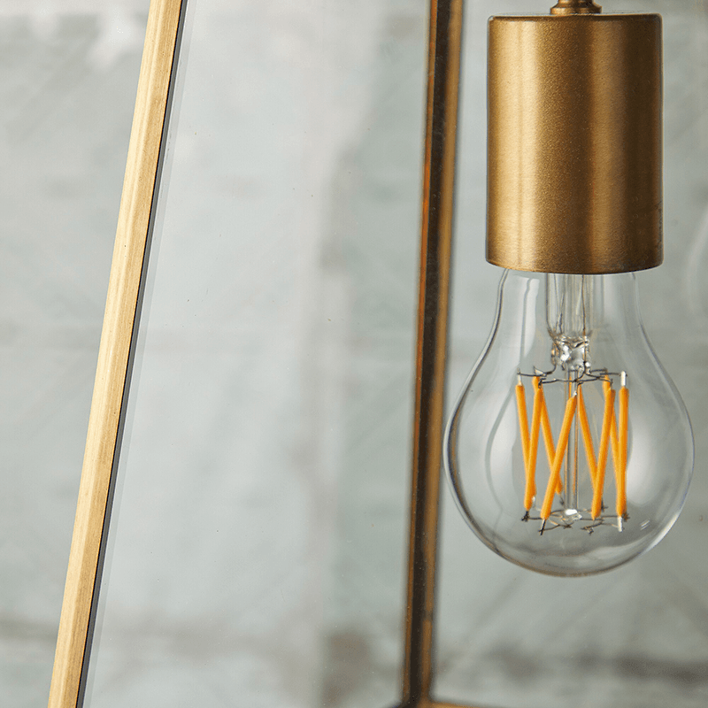 Luxor Small Lantern Pendant, H26cm x W20cm, Antique Brass