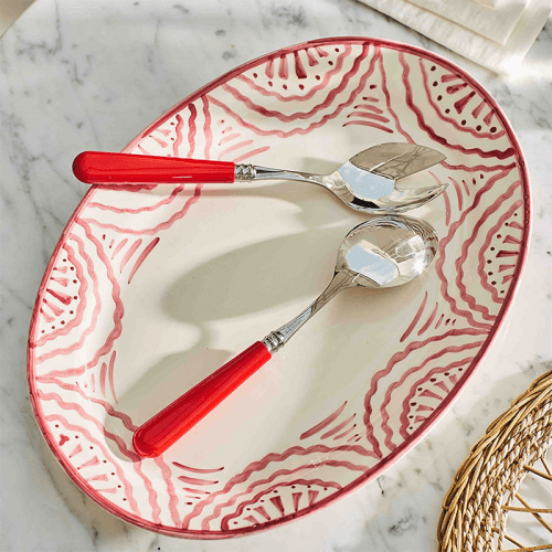 Image showing the Salad Server Set, Classic Red product.
