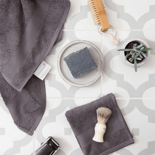 Image showing the Organic 600gsm Set of 2 Face Towels, Slate product.