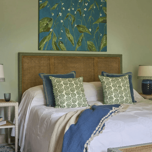 Image showing the Pavillion Super King Wooden Headboard, Green product.