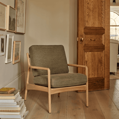 Image showing the Audley Armchair, Signature Linen Moss product.