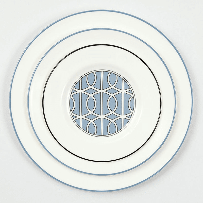 Dessert Plate, D21cm, Cornflower Blue Rim