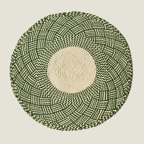 Image showing the Nariño Set of 2 Woven Placemats, D39cm, Olive Green product.