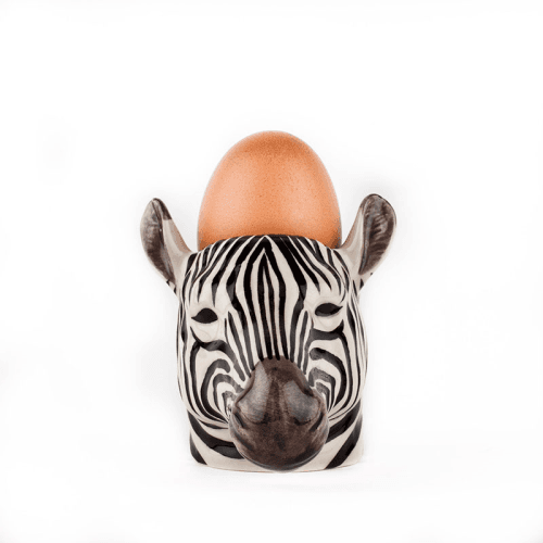 Image showing the Zebra Egg Cup, H8.5cm, Black & White product.