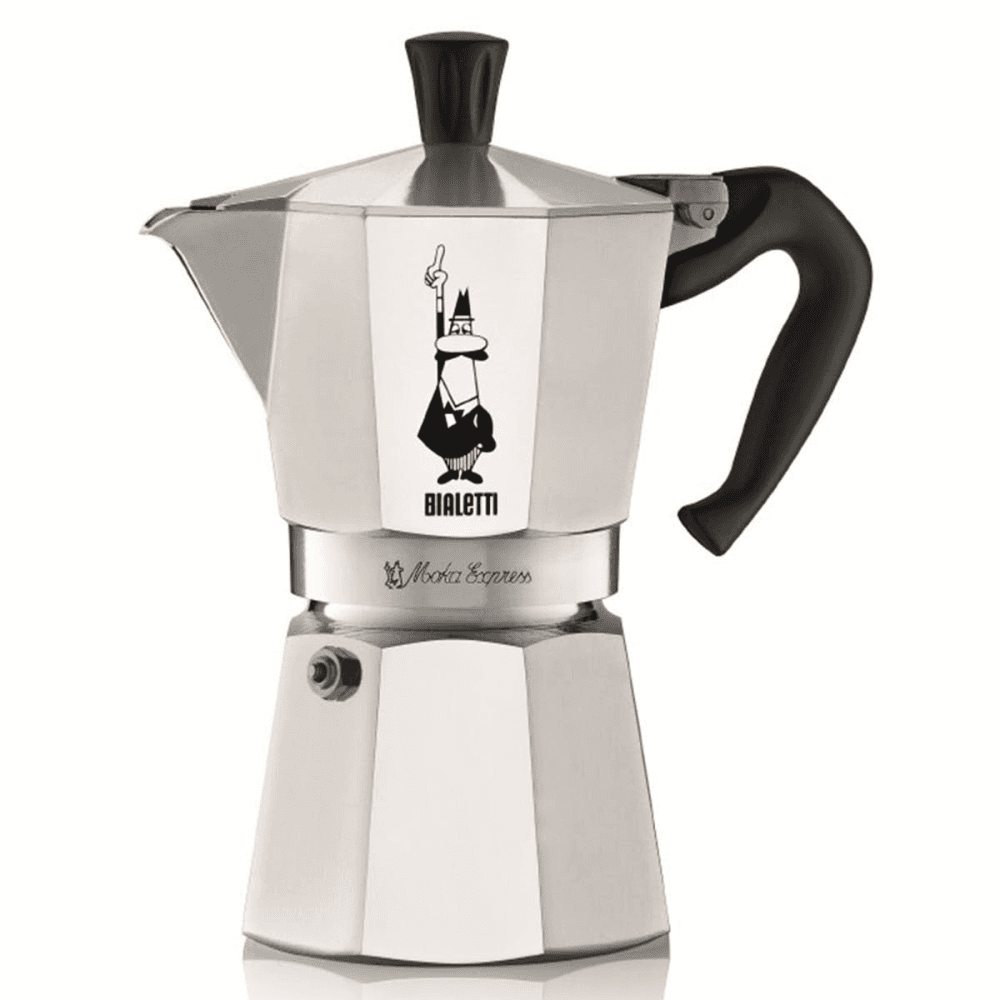 Moka Express Aluminium stovetop coffee maker, 6 cup, Silver