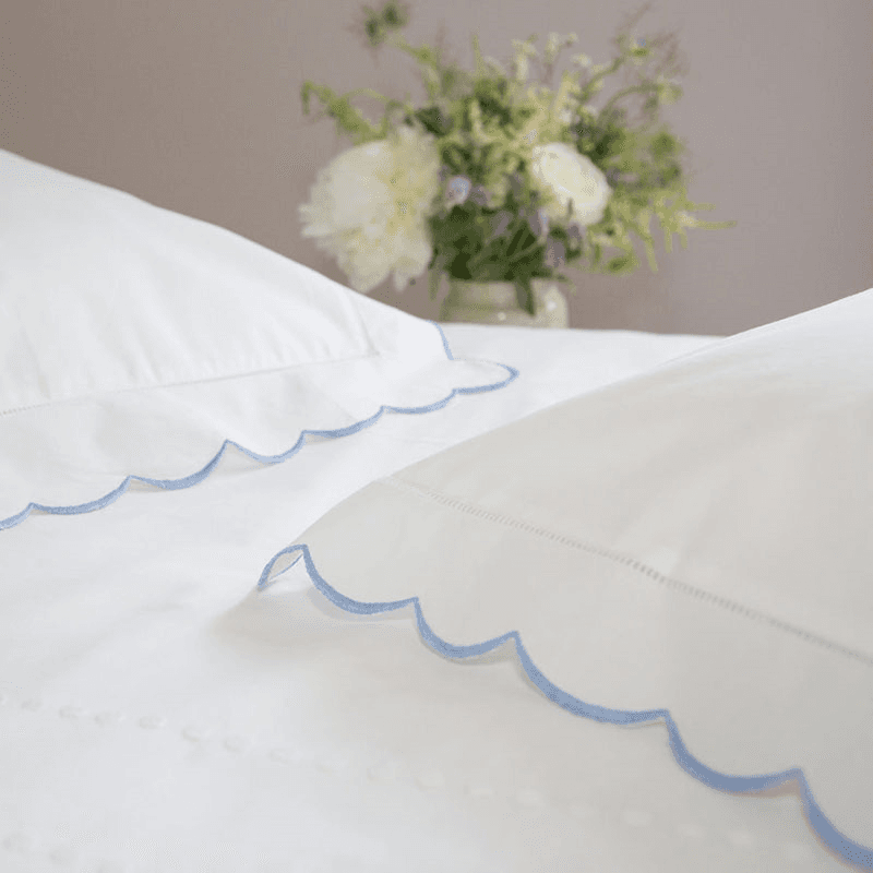 Scallop Standard Pillowcase, Blue