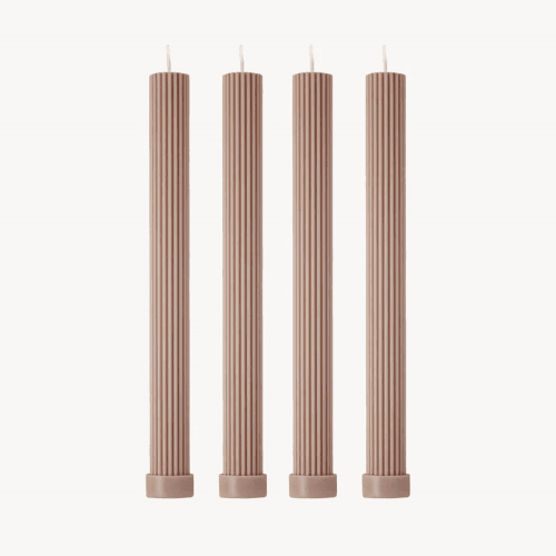 Image showing the Roma Set of 4 Dinner Candles, H27cm, Mauve product.