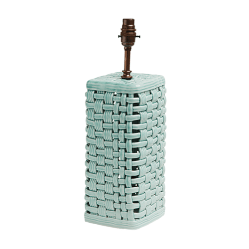 Image showing the Woven Ceramic Lamp Base, Blue product.